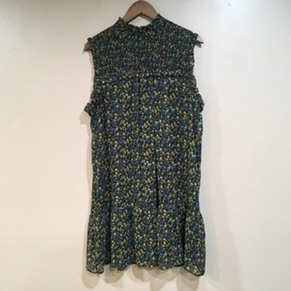 Dark Floral Midi Dress Womens XXL Green Forest Fairy Cottage‎ Ditsy Print Modest
